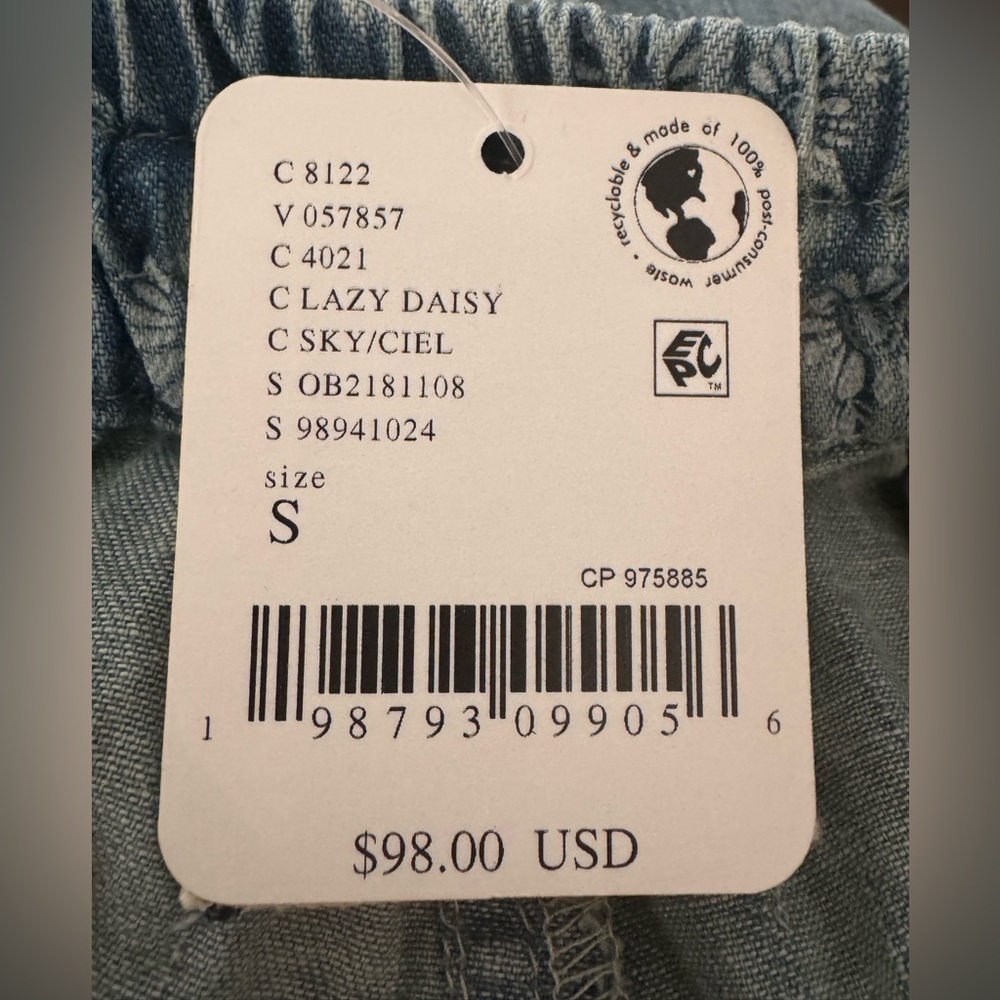 Free People We The Free Distant Lover Printed Culottes NWT Size Small Color: Sky - Picture 11 of 12